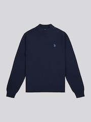 U.S. Polo Assn. Blue Mens Combed 100% Cotton Turtle Neck Sweater - Image 5 of 7