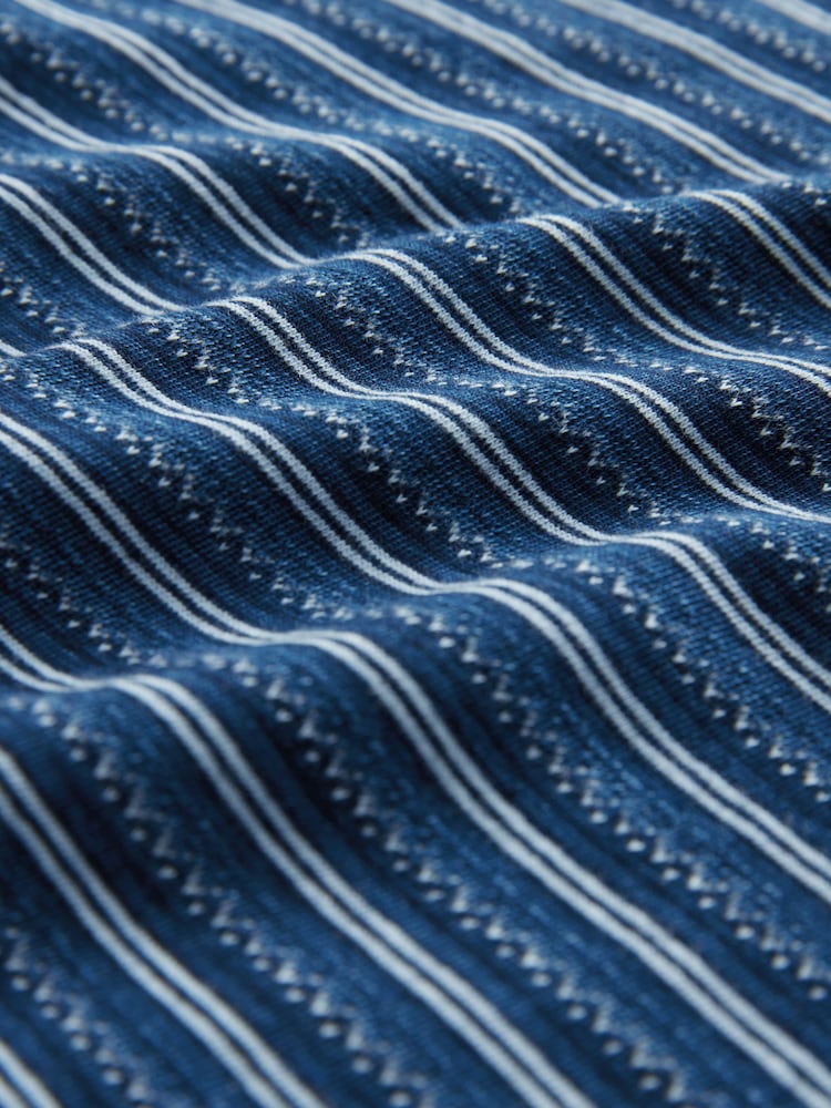 Blau/Indigo - T-Shirt mit Streifen aus 100 % Baumwolle - Bild 7 von 7 Blau/Indigo - T-Shirt mit Streifen aus 100 % Baumwolle - Bild 7 von 7