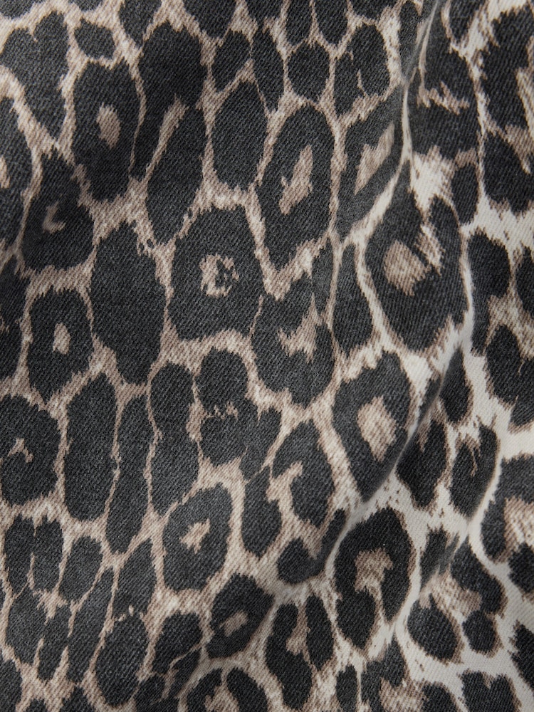 Leopard Print 100% Cotton Wide Leg Jeans - Image 10 of 10