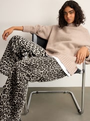 Leopard Print 100% Cotton Wide Leg Jeans - Image 3 of 5