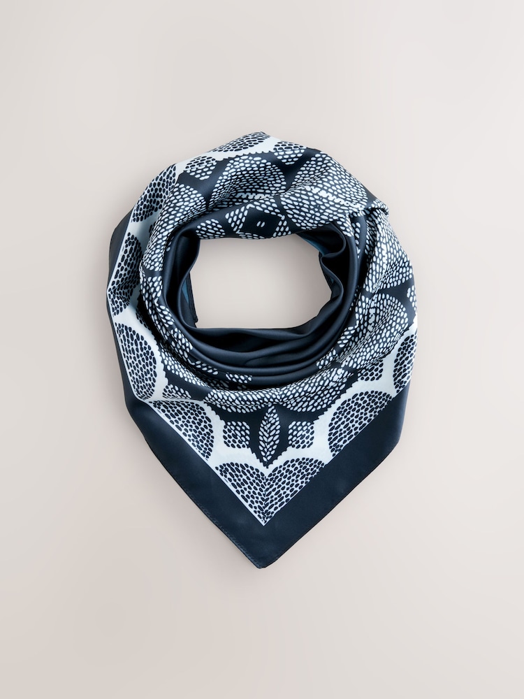 Black/White Satin Square Scarf - Image 1 of 3