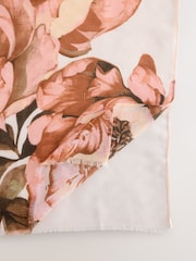 Ecru/Pink Floral Lightweight Scarf - Image 6 of 6