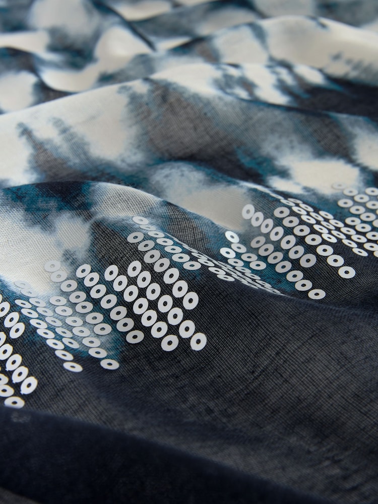 Navy Tie Dye Lightweight Scarf - Image 7 of 7