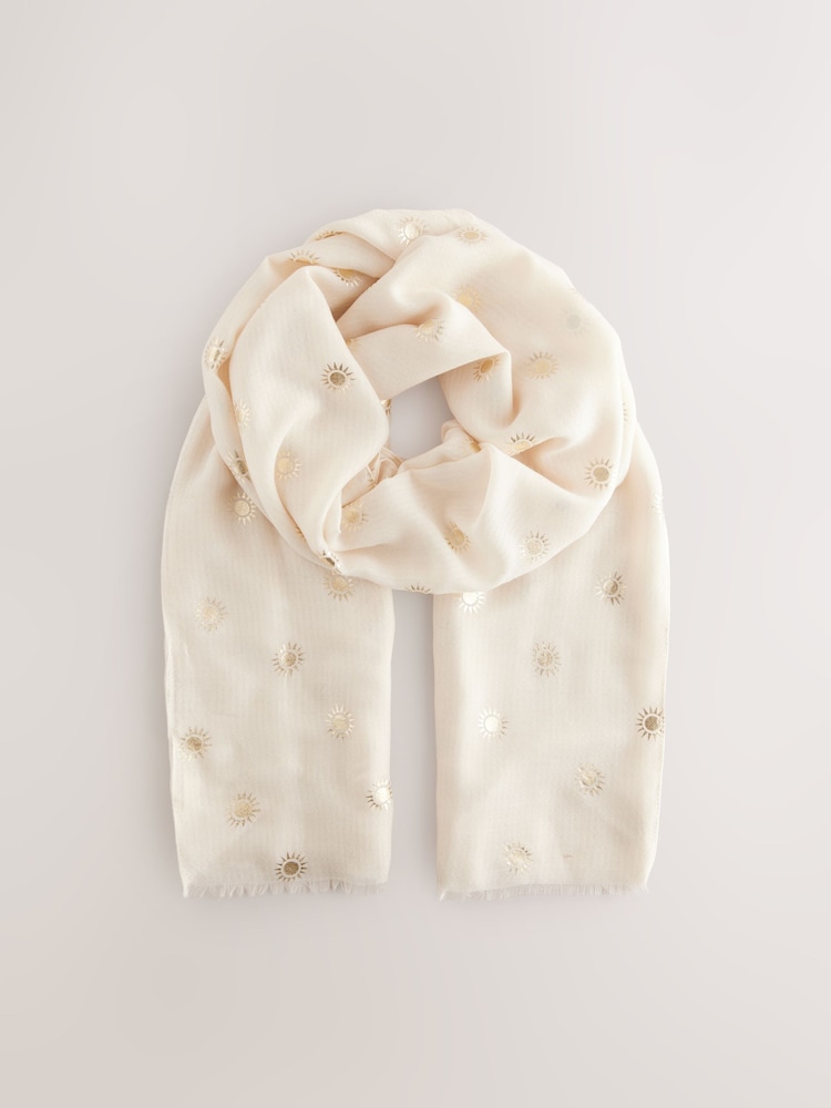 Gold Foil Sun Lightweight Scarf - Image 1 of 4