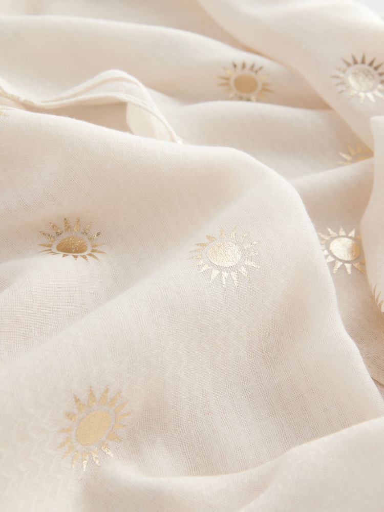 Gold Foil Sun Lightweight Scarf - Image 2 of 4