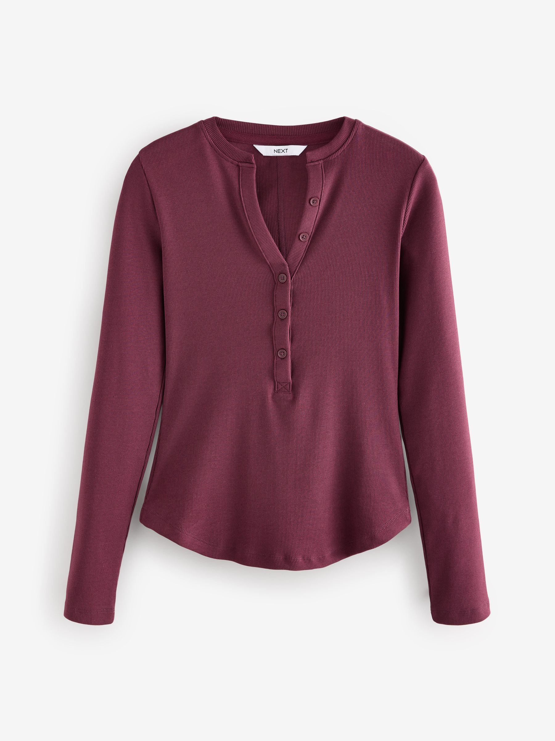 ◆BADBLOOD◆ Beyond Soft Henley Neck Long Sleeve Stripe Wine Badblood Beyond Soft Henley Neck Long Sleeve Striped Wine