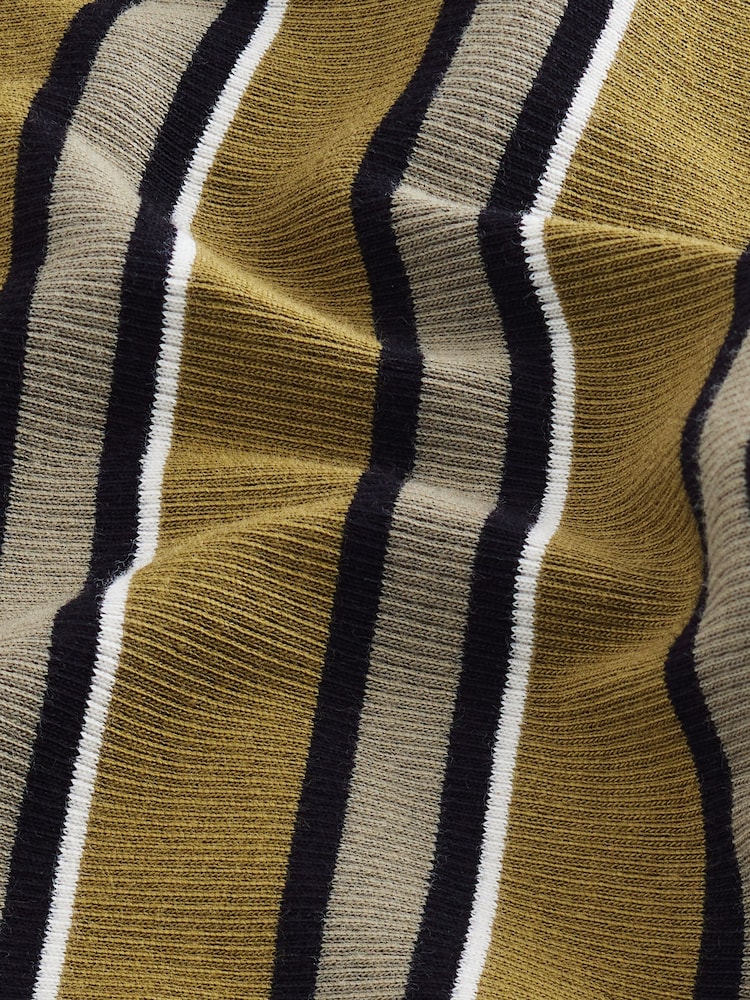 Khaki Green Ribbed Button Detail Long Sleeve Henley Top - Image 6 of 7