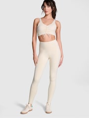 Victoria's Secret PINK White Shell Relay Cinch Leggings - Image 1 of 3