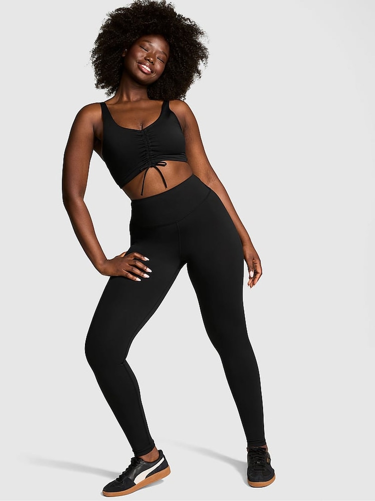 Victoria's Secret PINK Black Relay Cinch Leggings - Image 1 of 3
