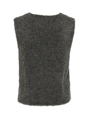 Soaked in Luxury Grey Slvenessa V-Neck Fluffy Knit Waistcoat - Image 2 of 2