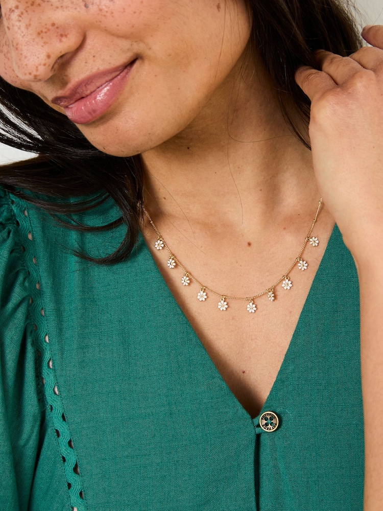 FatFace Gold Tone Daisy Chain Necklace - Image 1 of 3