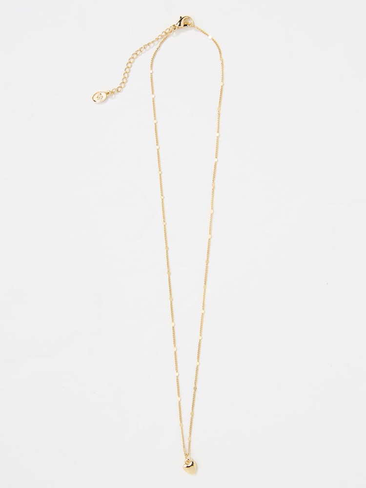 FatFace Gold Tone Heart Pendant Necklace - Image 1 of 2