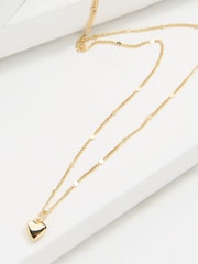 FatFace Gold Tone Heart Pendant Necklace - Image 2 of 2
