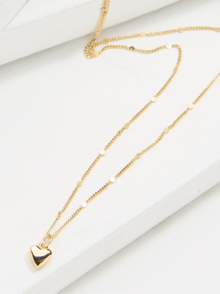 FatFace Gold Tone Heart Pendant Necklace - Image 2 of 2