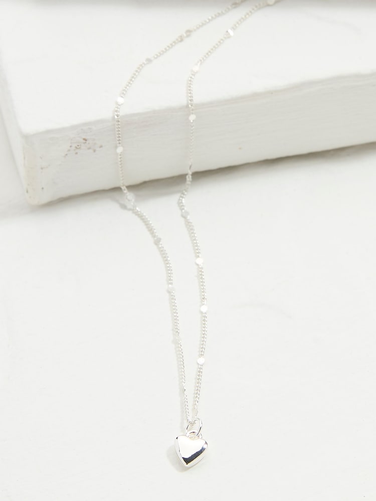FatFace Silver Tone Heart Pendant Necklace - Image 2 of 2