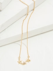 FatFace Gold Tone Trio Star Pendant Necklace - Image 2 of 2