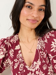 FatFace Gold Tone T Bar Necklace - Image 1 of 4