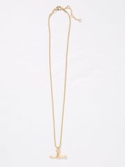 FatFace Gold Tone T Bar Necklace - Image 3 of 4
