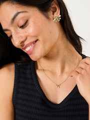 FatFace Gold Tone Bow Pendant Necklace - Image 1 of 4