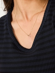 FatFace Gold Tone Bow Pendant Necklace - Image 2 of 4