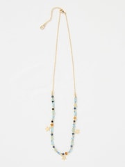 FatFace Blue Star Charm Beaded Necklace - Image 1 of 2