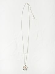 FatFace Silver Tone Flower Pendant Necklace - Image 1 of 2