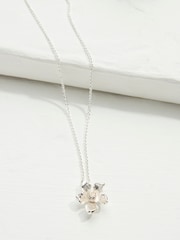 FatFace Silver Tone Flower Pendant Necklace - Image 2 of 2
