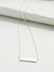 FatFace Silver Tone Flower Engraved Necklace - Image 2 of 3