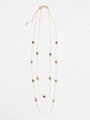 FatFace Multi Semi Precious Stone Layered Necklace - Image 1 of 2