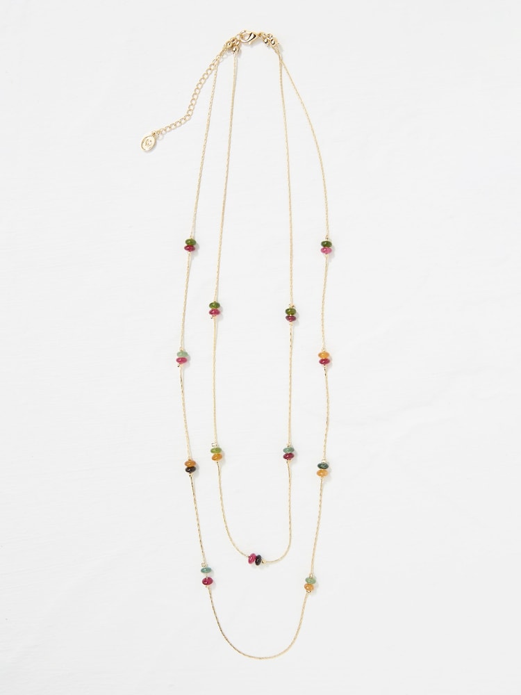 FatFace Multi Semi Precious Stone Layered Necklace - Image 1 of 2