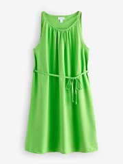 Green Sleeveless Solid Jersey Dress - Image 1 of 3
