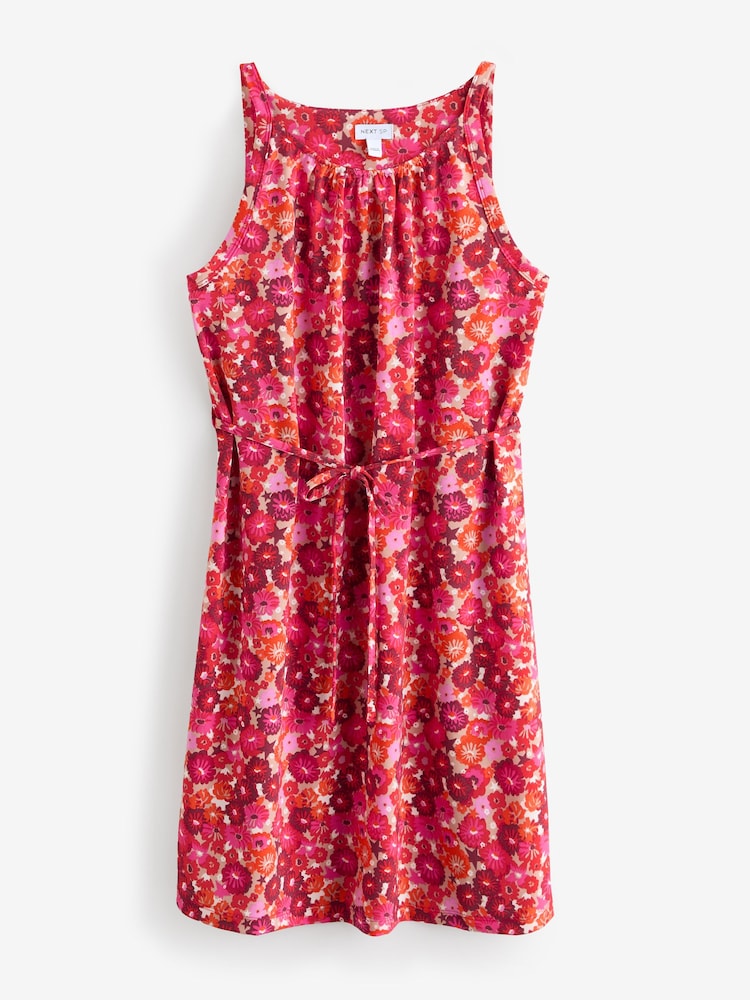 Print Sleeveless All Over Printed Jersey 100% Cotton Dress - Image 1 of 5