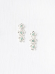 FatFace Silver Tone Triple Daisy Earrings - Image 2 of 2