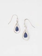 FatFace Navy Tear Drop Earrings - Image 4 of 4
