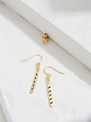 FatFace Gold Tone Twist Bar Drop Earrings - Image 1 of 2