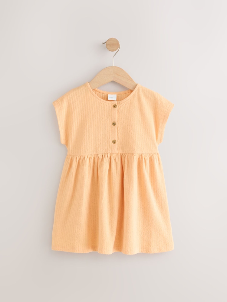Orange Jersey Seersucker 100% Cotton Dress - Image 1 of 1