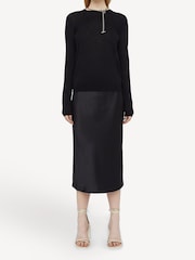 Joseph Black Round Neck Cashair Cashmere Jumper - Image 1 of 4