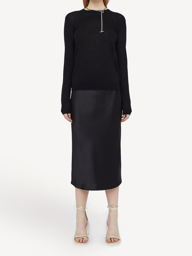 Joseph Black Round Neck Cashair Cashmere Jumper - Image 1 of 4