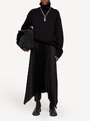 Joseph Black Knit Weave Plissé Ade Skirt - Image 3 of 4