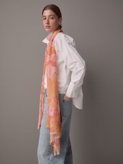 Pink Floral Lightweight Containing Silk Scarf - Image 2 of 8