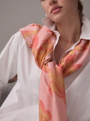 Pink Floral Lightweight Containing Silk Scarf - Image 4 of 8