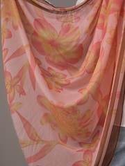 Pink Floral Lightweight Containing Silk Scarf - Image 8 of 8