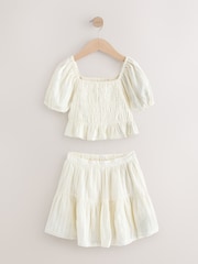 White Co-Ord 100% Cotton Skirt Set - Image 1 of 1