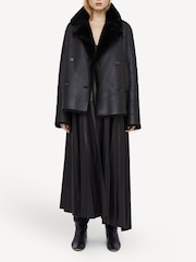 Joseph Black Shearling Calla Coat - Image 2 of 7