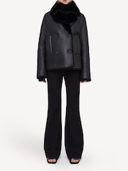 Joseph Black Shearling Calla Coat - Image 3 of 7