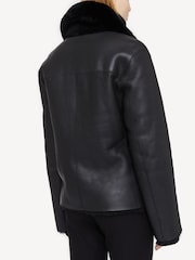 Joseph Black Shearling Calla Coat - Image 5 of 7