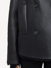 Joseph Black Shearling Calla Coat - Image 6 of 7
