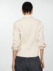 Mango Cream Denim Button Down 100% Cotton Shirt - Image 3 of 6