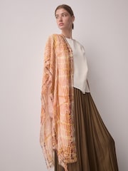 Pink Tonal Brushstroke Lightweight Containing Silk Scarf - Image 3 of 8
