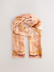 Pink Tonal Brushstroke Lightweight Containing Silk Scarf - Image 5 of 8
